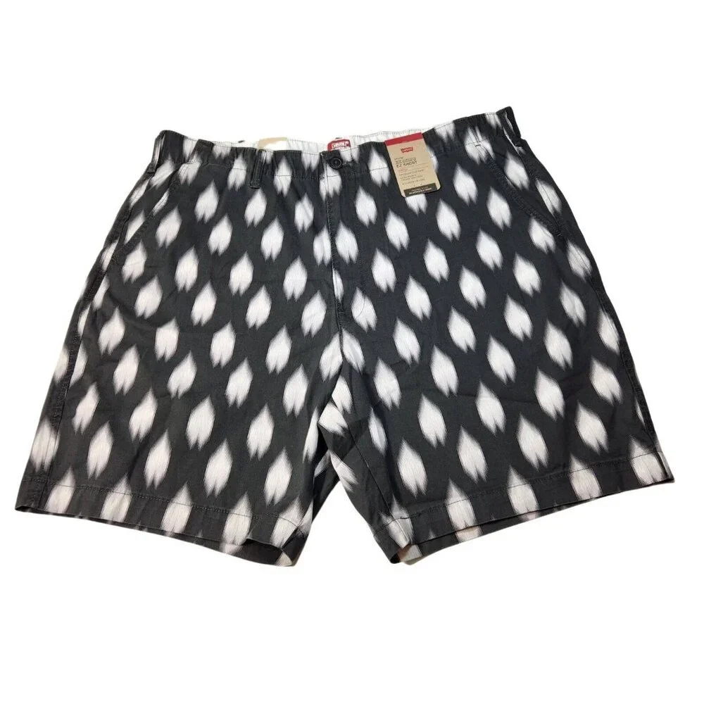 Levi's Men's Short Size XL XX Chino EZ Stretch Geometric Gray Shorts (16)